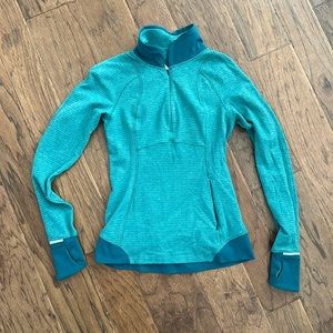 Lululemon Quarter Zip Jacket, Green Heather Size 4